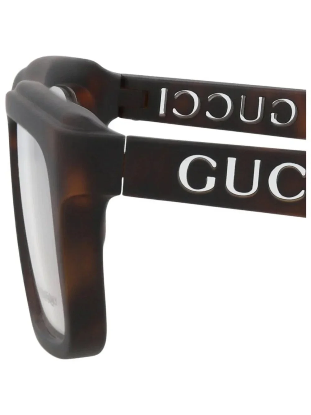 New Gucci Women's Eyeglasses Square Rectangle Injection Frame Mens Havana Havana